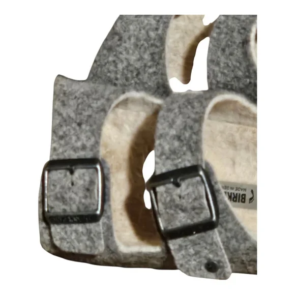 Kids' Birkenstock Grey Beige Shearling Lined Sandals US 2 (Little Girl) - Picture 6 of 15